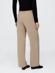 Gap Beige 365 Low Rise Pleated Wide Leg Trousers - Image 2 of 6