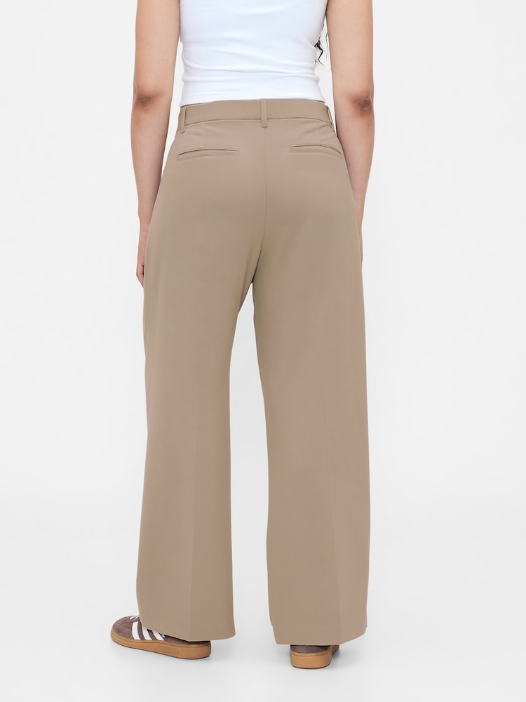 Gap Beige 365 Low Rise Pleated Wide Leg Trousers - Image 6 of 6
