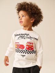Ecru - T-Shirt na long sleeve ng Mga Kotse (9mths-8yrs) - Larawan 1 ng 3