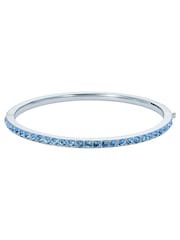 Ted Baker Silver Tone/Light Blue Claudia Narrow Crystal Hinged Bangle Bracelet - Image 4 of 5