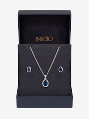 Simply Silver Sapphire Oval Bezel Set Gift Box - Bild 1 von 2