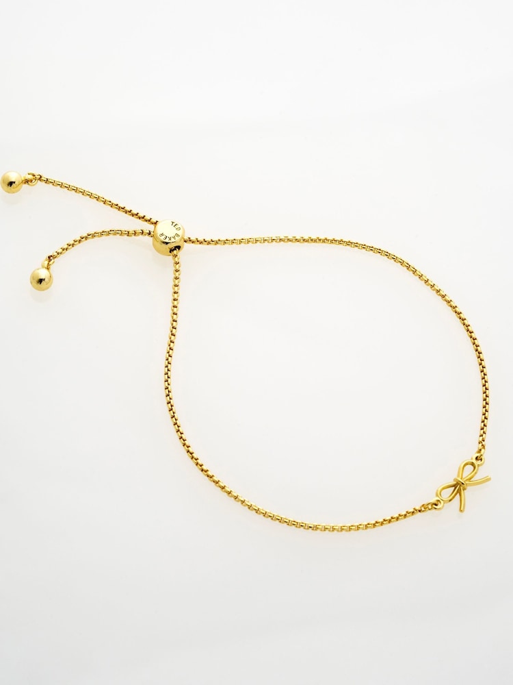 Ted Baker Gold Tone/Plain Metal BRIDGET Mini Bow Adjustable Bracelet - Image 2 of 5