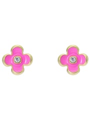 Ted Baker Gold Tone/Hot Pink & Crystal GAYLA Garland Stud Earrings - Image 2 of 4