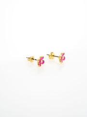 Ted Baker Gold Tone/Hot Pink & Crystal GAYLA Garland Stud Earrings - Image 4 of 4