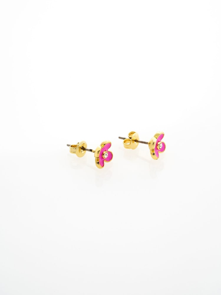 Ted Baker Gold Tone/Hot Pink & Crystal GAYLA Garland Stud Earrings - Image 4 of 4