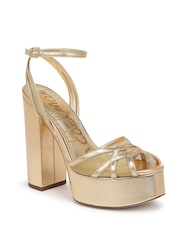 Sam Edelman Sandy Regular Fit Strappy Gold Sandals - Image 3 of 7
