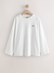 self. White Oversized Long Sleeve Top - Image 1 of 3