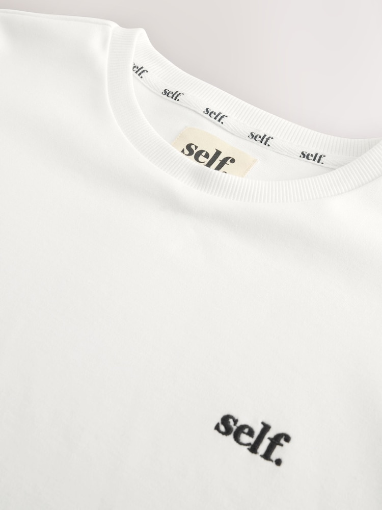 self. White Oversized Long Sleeve Top - Image 2 of 3