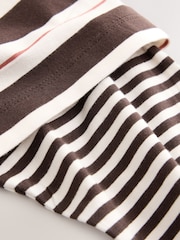 self. Chocolate Brown Stripe T-Shirt with Mock Layer - Image 2 of 3
