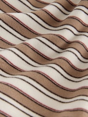 self. Brown Stripe Thermal V-Neck Long Sleeve T-Shirt - Image 6 of 7