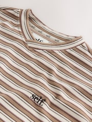 self. Brown Stripe Thermal V-Neck Long Sleeve T-Shirt - Image 7 of 7