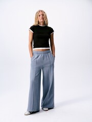 self. Blue Wide Leg Joggers - Image 5 of 8