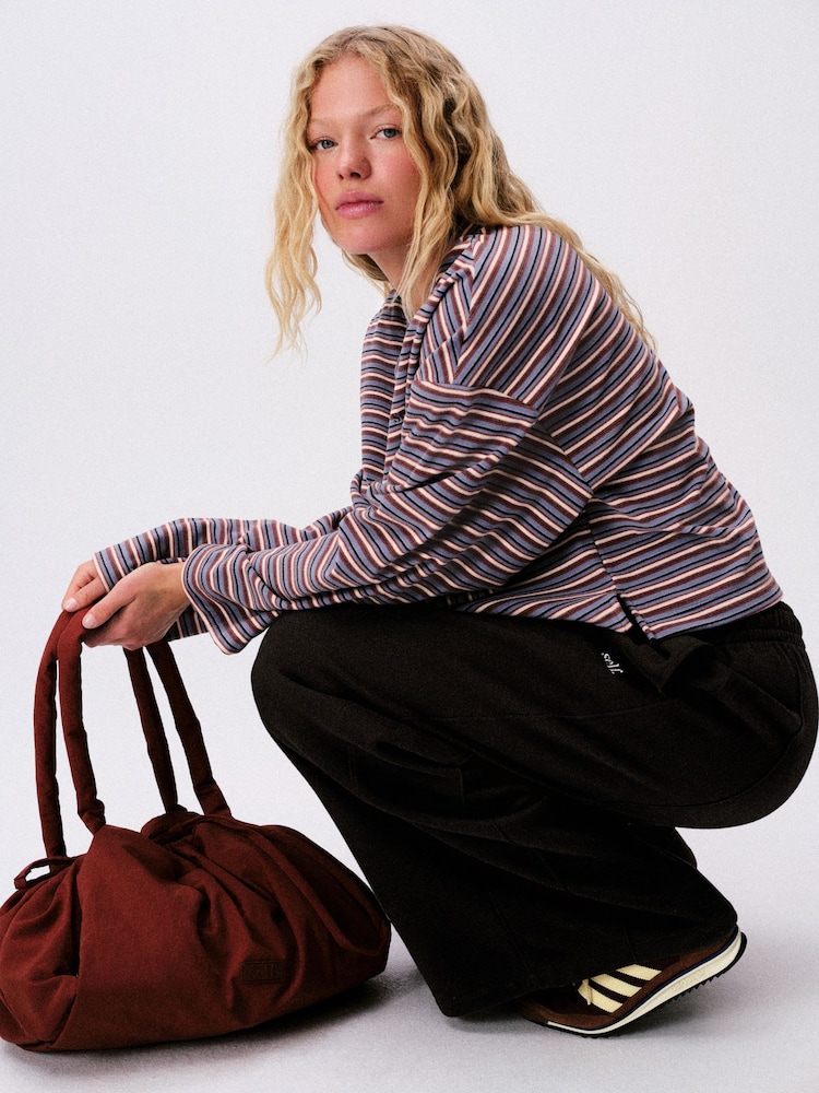 self. Blue Stripe Thermal V-Neck Long Sleeve T-Shirt - Image 2 of 5