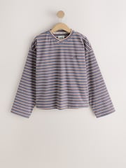 self. Blue Stripe Thermal V-Neck Long Sleeve T-Shirt - Image 6 of 8