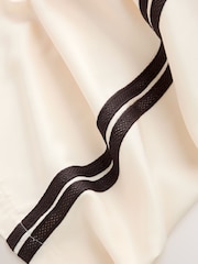 self. Ecru Wide Leg Viscose Blend Track Trousers With Side Stripe - Image 8 of 9