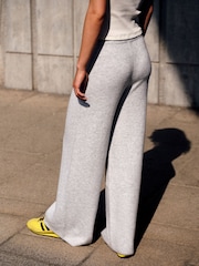 self. Grey Knitted Wide Leg Joggers - Image 4 of 8