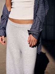 self. Grey Knitted Wide Leg Joggers - Image 5 of 8
