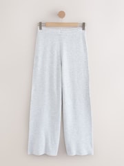 self. Grey Knitted Wide Leg Joggers - Image 6 of 8