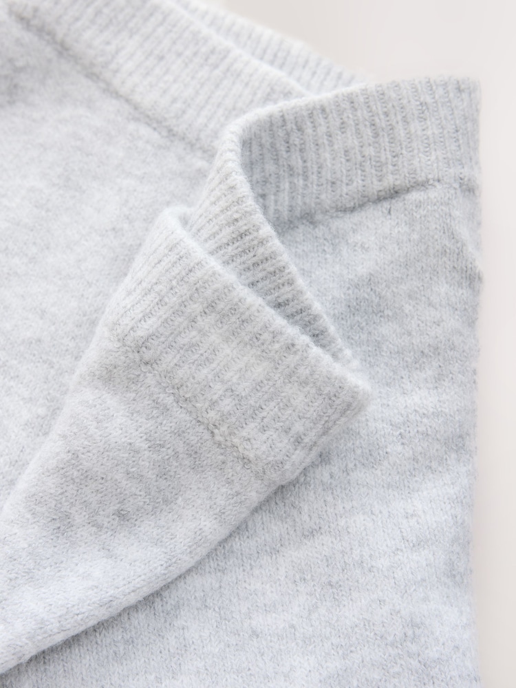 self. Grey Knitted Wide Leg Joggers - Image 8 of 8