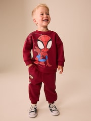 紅色 - Spidey Crew Neck Sweat and Jogger Set (9mths-8yrs) - 圖片 1/4