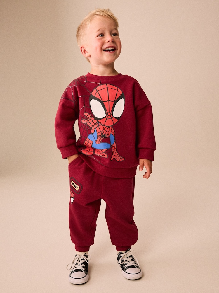 紅色 - Spidey Crew Neck Sweat and Jogger Set (9mths-8yrs) - 圖片 1/4