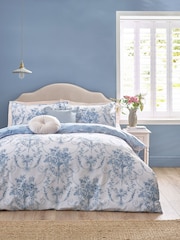 Catherine Lansfield Blue Antoinette Damask Floral Duvet Cover Set - Image 1 of 5