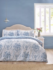 Catherine Lansfield Blue Antoinette Damask Floral Duvet Cover Set - Image 2 of 5