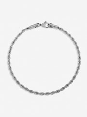 Inicio Silver Tone Steel Waterproof Twist Rope Bracelet - Image 1 of 4