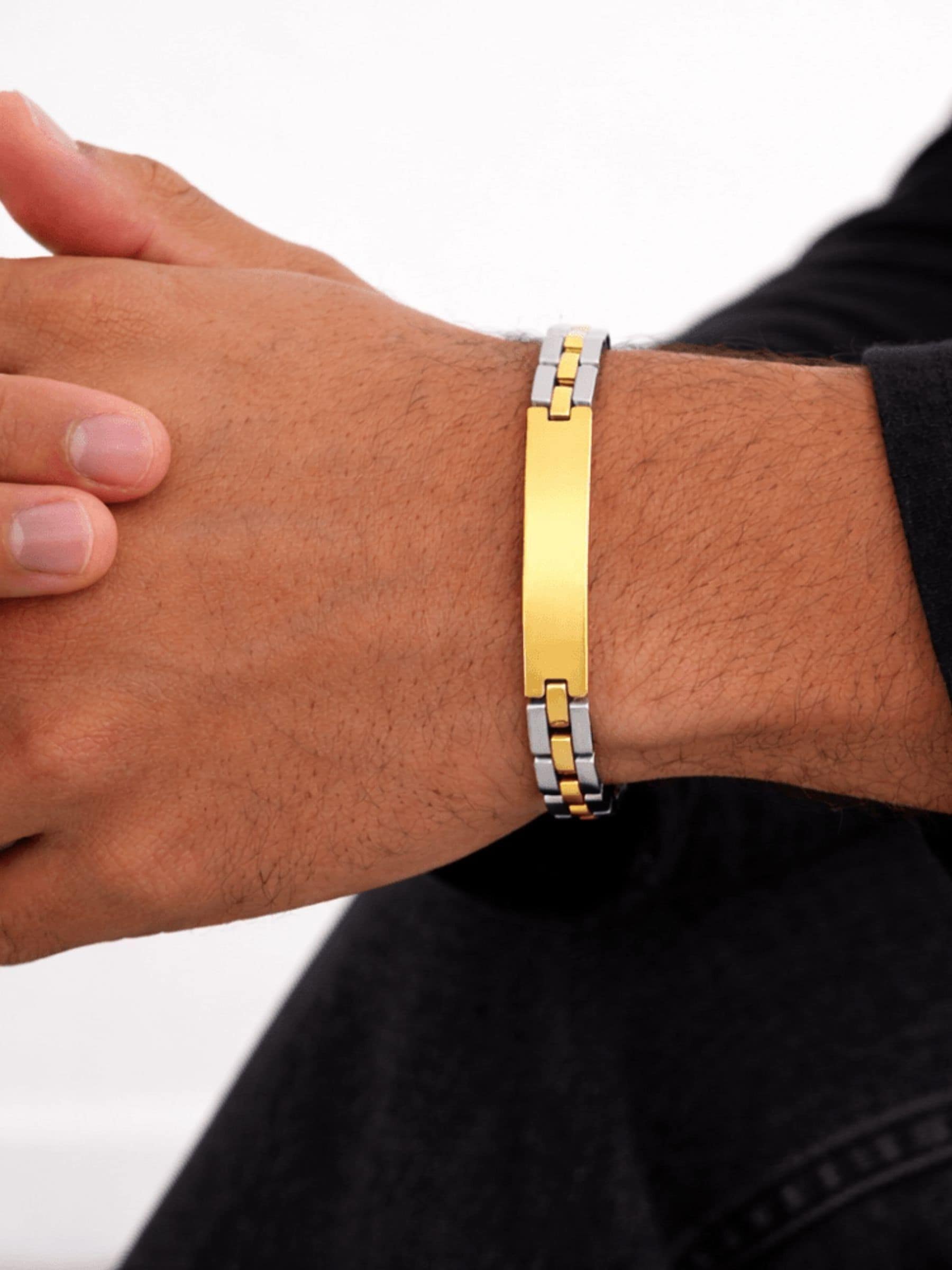 Buy Inicio Silver Tone Waterproof Linked Bracelet from Next South