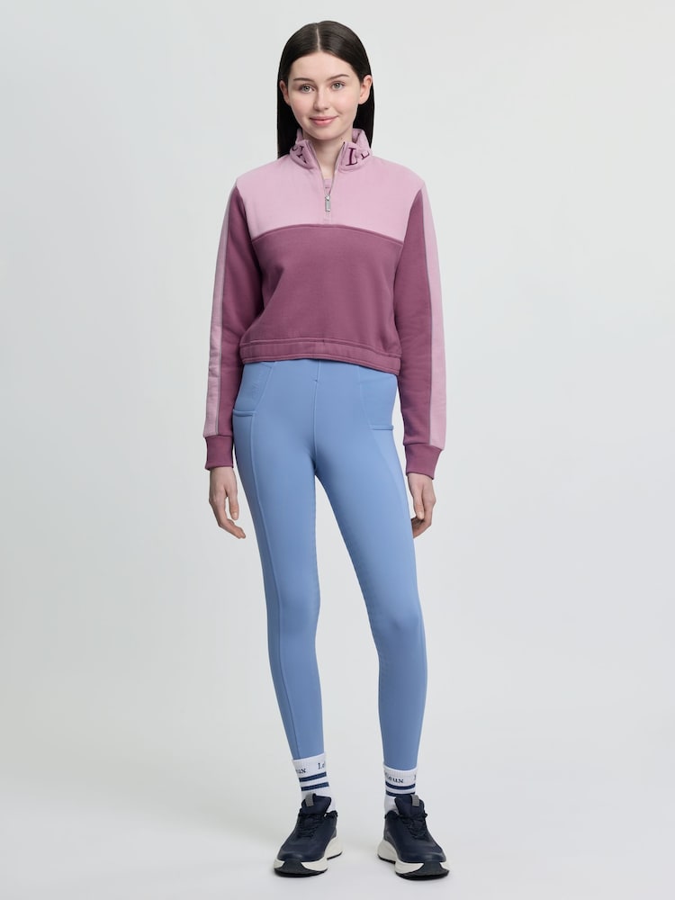 LeMieux Pink Young Rider Cropped Kate Quarter Zip Mallow Jumper - Image 1 of 3