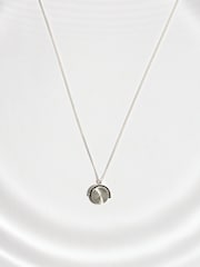 Silver Tone Waterproof Stainless Steel Spinner Necklace - Image 1 of 6