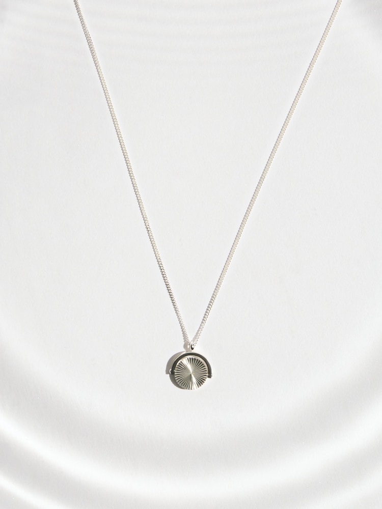 Silver Tone Waterproof Stainless Steel Spinner Necklace - Image 1 of 6