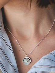 Silver Tone Waterproof Stainless Steel Spinner Necklace - Image 4 of 6