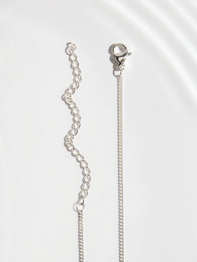 Silver Tone Waterproof Stainless Steel Spinner Necklace - Image 6 of 6