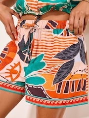 Lipsy Orange Tropical Printed Shorts - Image 2 of 5