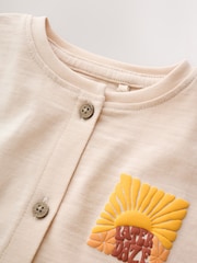 Neutral Sunshine Seminal Printed Button Through Baby Romper - Image 12 of 13