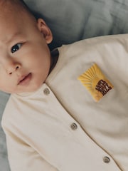Neutral Sunshine Seminal Printed Button Through Baby Romper - Image 4 of 13