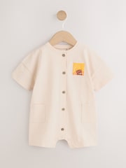 Neutral Sunshine Seminal Printed Button Through Baby Romper - Image 6 of 13