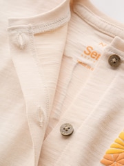 Neutral Sunshine Seminal Printed Button Through Baby Romper - Image 9 of 13