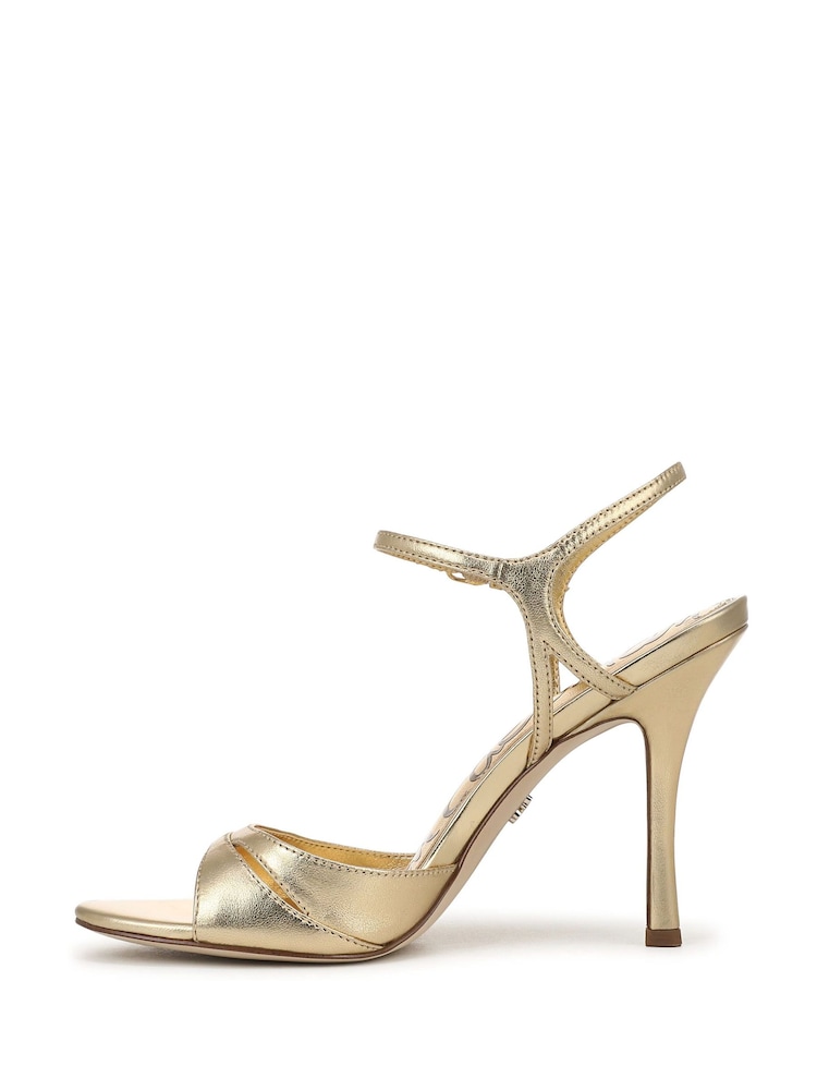 Sam Edelman Cressida Gold Stiletto Heel Sandals - 7суретінің 2 суреті Sam Edelman Cressida Gold Stiletto Heel Sandals - 7суретінің 2 суреті