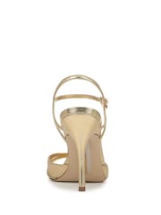 Sam Edelman Cressida Gold Stiletto Heel Sandals - 7суретінің 5 суреті
