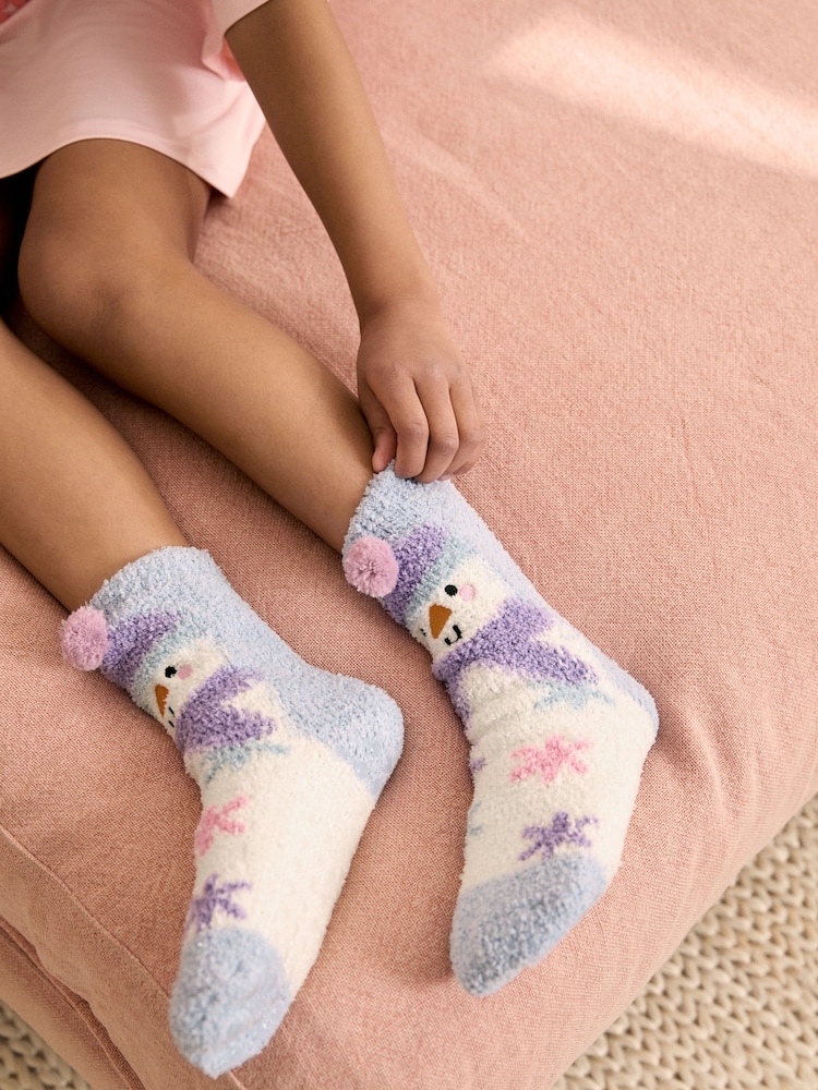 Purple Snowman Christmas Cosy Socks - Image 1 of 5 Purple Snowman Christmas Cosy Socks - Image 1 of 5