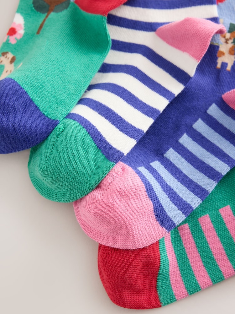 متعدد الألوان - Cotton Rich House Ankle Socks 4 Pack - Image 2 of 3