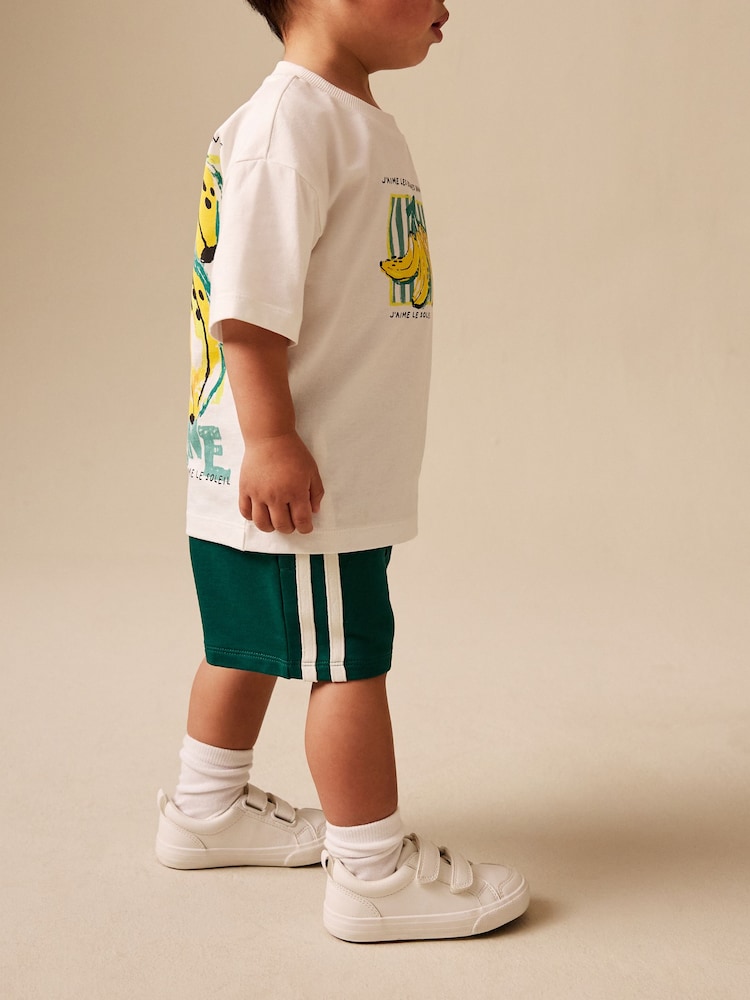 Green Side Stripe Jersey Shorts (3mths-7yrs) - Image 1 of 6