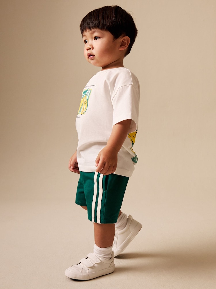 Green Side Stripe Jersey Shorts (3mths-7yrs) - Image 6 of 6