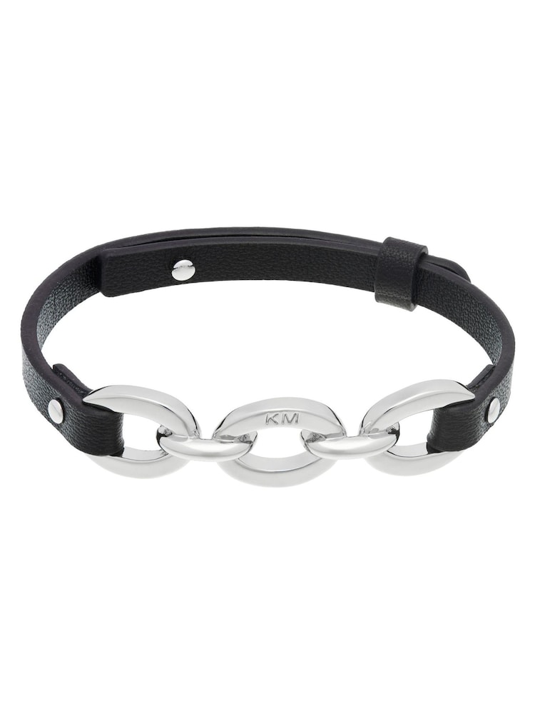 Karen Millen Chain Link Leather Bracelet - Image 1 of 5