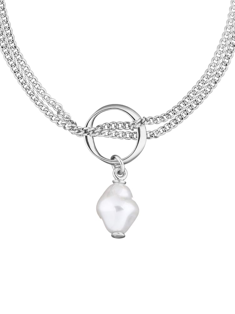 Karen Millen Silver Tone Modern Pearl Bracelet - Image 5 of 5