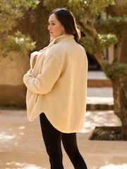 Seraphine Cream Borg Maternity & Baby-Wearing 3-in-1 Fleece Jacket - Image 7 of 7