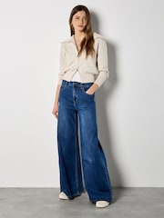 Apricot Natural Double Zip Ribbed Knit Cardigan - Image 3 of 4