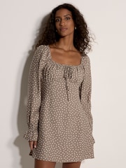 Natur - Apricot Polka Dot Milkmaid Mini Dress - Bild 1 von 5